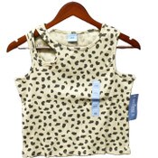 Wholesale - S-XL GIRL BEIGE CROPPED RIBBED TANK W/KEYHOLE DETAIL C/P 12